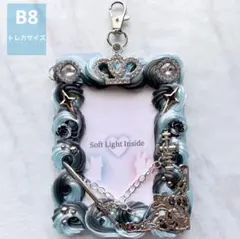 【B8 トレカ】ホイップデコ 硬質ケース 推し活 黒×水色 剣 王冠 ゴシック