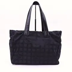 【美品】シャネル トートバッグ ニュートラベルライン MM ナイロン ブラック