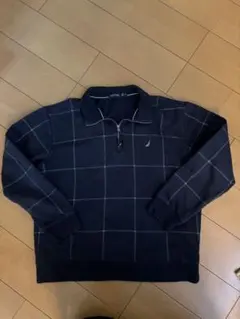 NAUTICA ハーフジップ スウェット チェック柄 XLのサムネイル