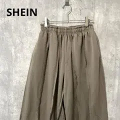 SHEIN ワイドパンツ　シンプル　カジュアル　ウエストゴム　ゆったり