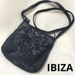 IBIZA/レザー/ショルダー/バッグ/ブラック/花