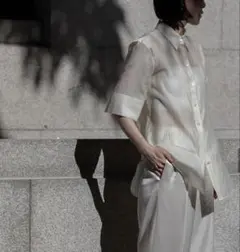 na.e Glow Sheer Shirt ホワイト ブラウス シアーシャツ - メルカリ