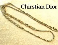 美品 Dior クリスチャン・ディオール ゴールドチェーンロングネックレス