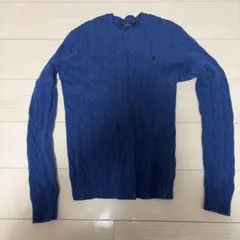 Polo Ralph Lauren ケーブル編みニットセーター XS 青