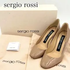 極美品　sergio rossi パンプス　ベージュ　エナメル　22.5㎝