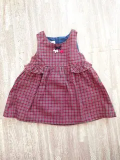 familiar チェック柄ワンピース 80