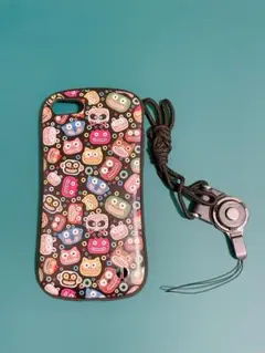 カラフル動物柄 iPhone 7&8ケース ストラップ付き