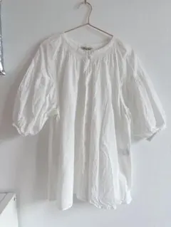 【SM2】 白ブラウス 五分袖 ホワイト トップス サマンサモスモス