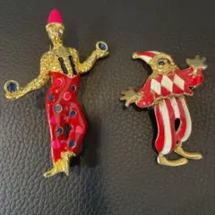 値下げ　1970'S ビンテージ　ブローチ　ピエロ　道化師　アメリカ