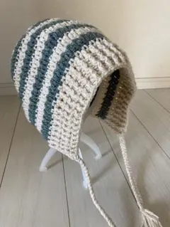 バクラバ　ボンネット　かぎ針編み　帽子