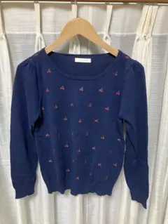 AG aquagirl アクアガール　薄手セーター　チェリー　紺ネイビー