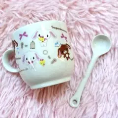 mothergardenマザーガーデンうさもも蓋、カップセット陶器希少レア当時 