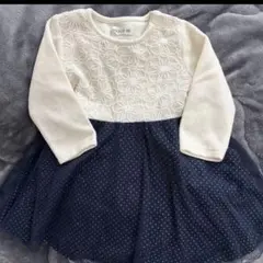 フォーマル　ワンピース　花柄　ドット　チュール