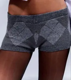 チェックショートパンツ　y2k グレー