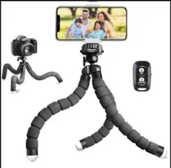 スマホ三脚 くねくねスタンド 360度回転雲台 ワイヤレスリモコンのサムネイル