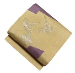 ユ127名古屋帯 九寸帯 紬　スワト正絹 美品 着物帯　仕立て上り