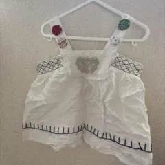 刺繍付きタンクトップ ホワイト