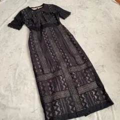 大人気 ラグナムーン ドレス ジオメトリックレース タイト S