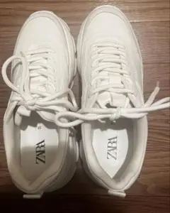 ZARA ホワイトスニーカー　厚底　38