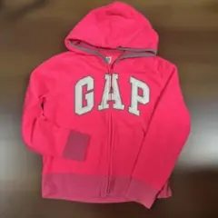 GAP ラメロゴ ジップアップパーカー XL12 蛍光ピンク