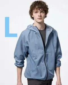 ポケッタブルライトナイロンブルゾン ブルー L