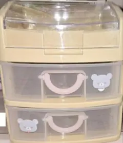 おむつストッカー クリーム色 2段引き出し