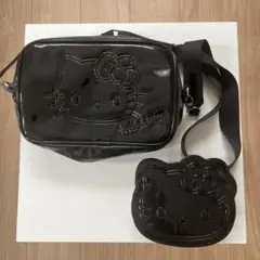 ハローキティ エナメルショルダーバッグ ポーチ セット