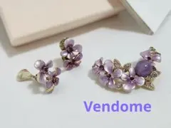 正規 ヴァンドームブティック フラワーアートブローチ イヤリング セット 付属有