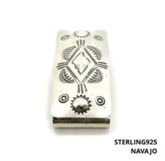 ナバホ族 シルバーマネークリップ リポウズスタンプ 希少 sterling925
