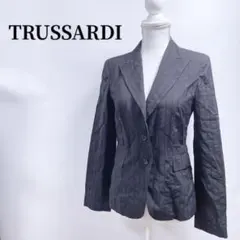 トラサルディストライプテーラードジャケットブラック黒ビジネスTRUSSARDIのサムネイル