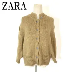 ザラ 長袖カーディガン アクリル オーバーサイズ ベージュ M B2775
