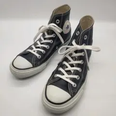 美品　コンバース　オールスター　ハイ　黒　レザー　24.5　converse