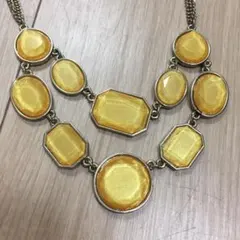 お値下げ⭐️イエローストーンネックレス（円、楕円など）