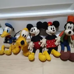 ディズニー　ミッキーマウス　ミニーマウス　ヴィンテージ風　ぬいぐるみ　セット