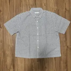 SIGNATURE Crop Check Half Shirt [Blue]
