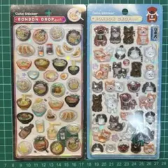 新品未開封　ボンボンドロップシール　和柄　ラーメン　餃子　日本犬　正規品