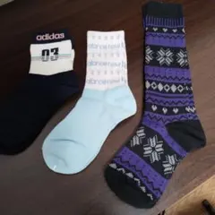 【新品】3枚組adidasNew Balance ハイソックス靴下19-21ⅽⅿ