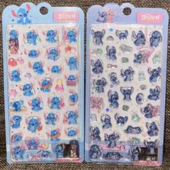 ②スティッチ 3D 立体 シール　ステッカー　2枚セット