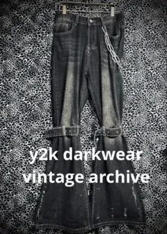 y2k archive bondage flare gimmick denim
