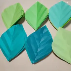 葉っぱ型★折り紙緑系★パーツセット１００枚