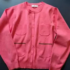 Discoat 配色ライン使い 4ポケット ニットカーディガン