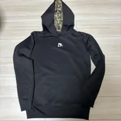 黒い迷彩フード付きウォームアップウェア