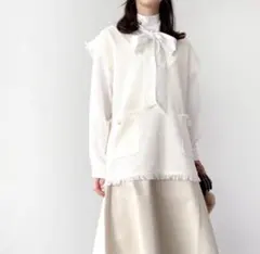 テチチ ニット ベスト　フリンジ　ツイード調　ポケットあり