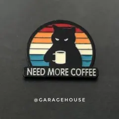 珈琲 ピンズ [ 黒猫珈琲・NEED MORE COFFEE ] ピンバッジ