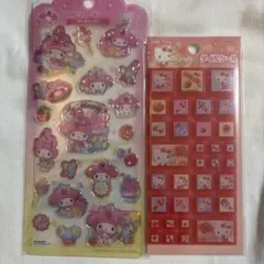 正規品　新品マイメロディージェリーシール　ハローキティタイルシールセット