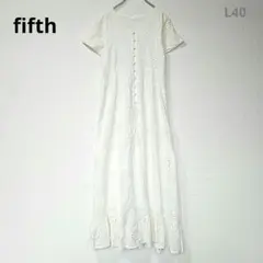 フィフス　ロングワンピース　半袖　おとなっぽ　きれいめカジュアル　ホワイト