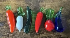 ガラス製 野菜形箸置き 6個セット