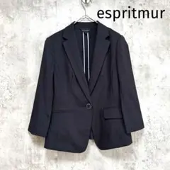 【espritmur】七分袖 きれいめジャケット スーツ フォーマル 薄手 紺