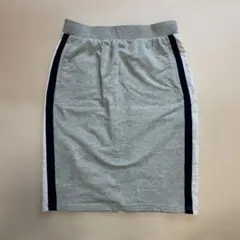 ROXY グレー サイドストライプ タイトスカート L