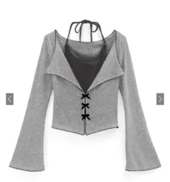 グレーの長袖トップス M